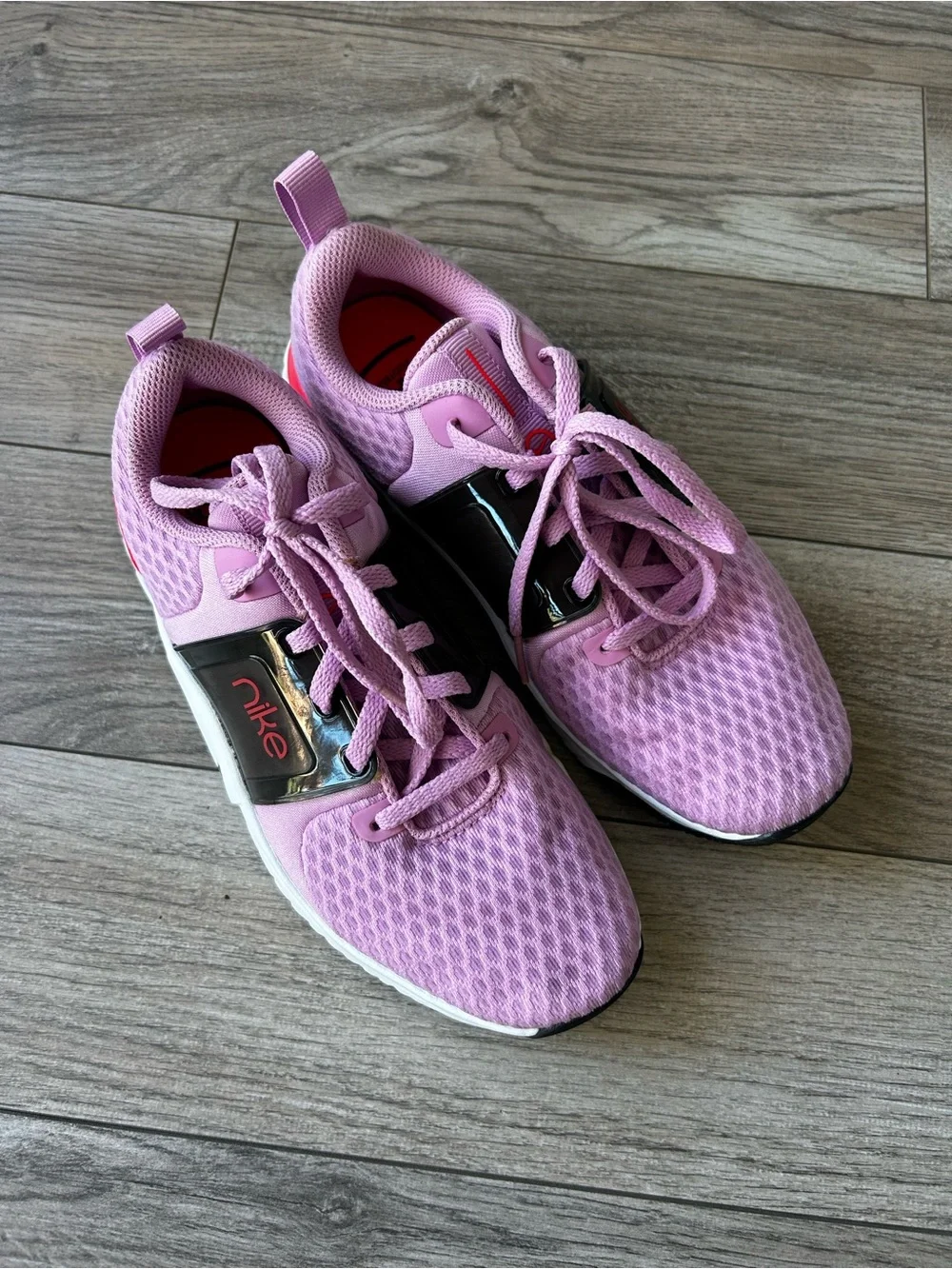 Nike Light Pink Mesh Training Sneakers with Black Accents